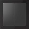 Merten D-Life two-circuit switch (onyx black frame, anthracite insert)